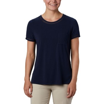 Columbia PFG Slack Water Knit Pocket, Camiseta Azul Marino Para Mujer | 329580-IZE